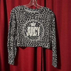 Juicy Couture Black and Gray Leopard Top